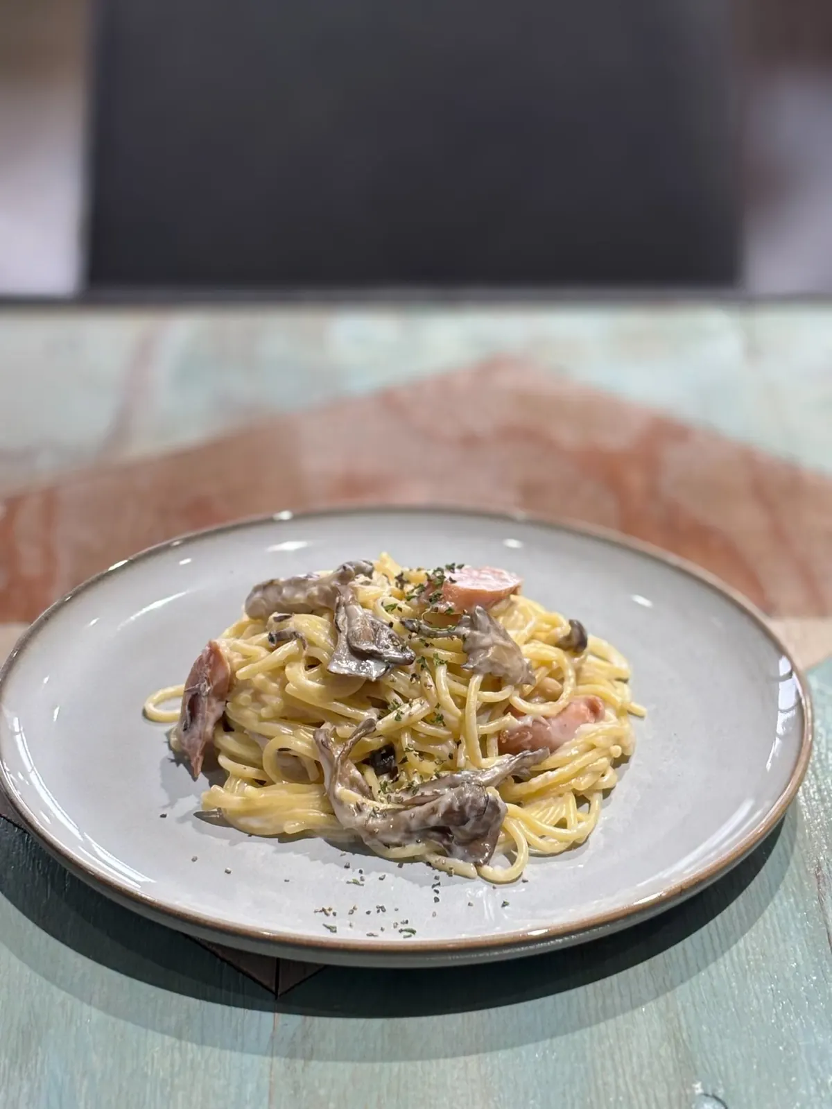 きのこのクリームパスタ